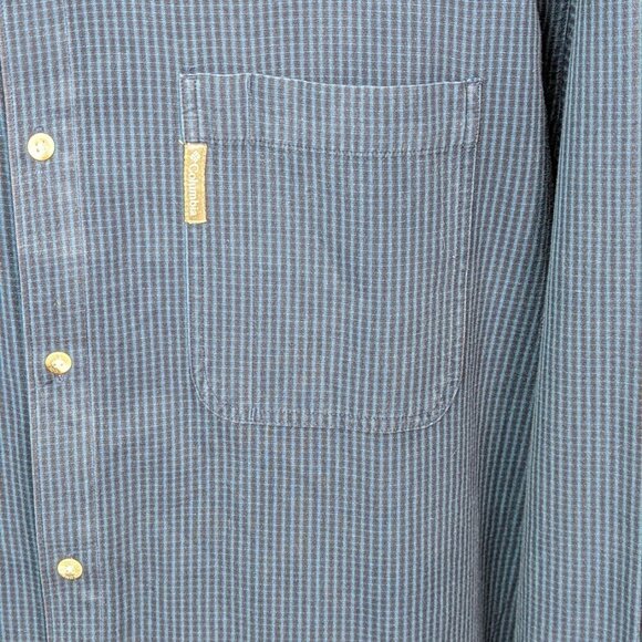 COLUMBIA SPORTSWEAR COMPANY Cotton Button Down Shirt Blue Stripe Size XXL - Picture 6 of 14